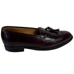 Johnston Murphy Mens Wingtip Loafers Size 9 Dress Shoes Burgundy Leather Tassel